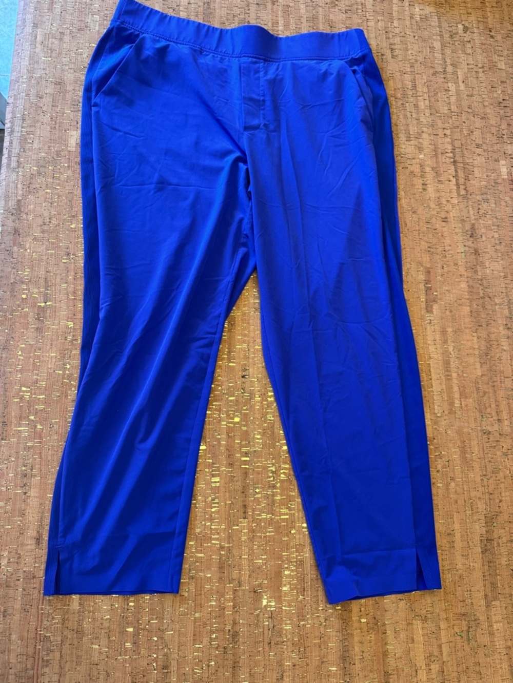Women's Relaxed Fit Blue Stretch Casual Pants